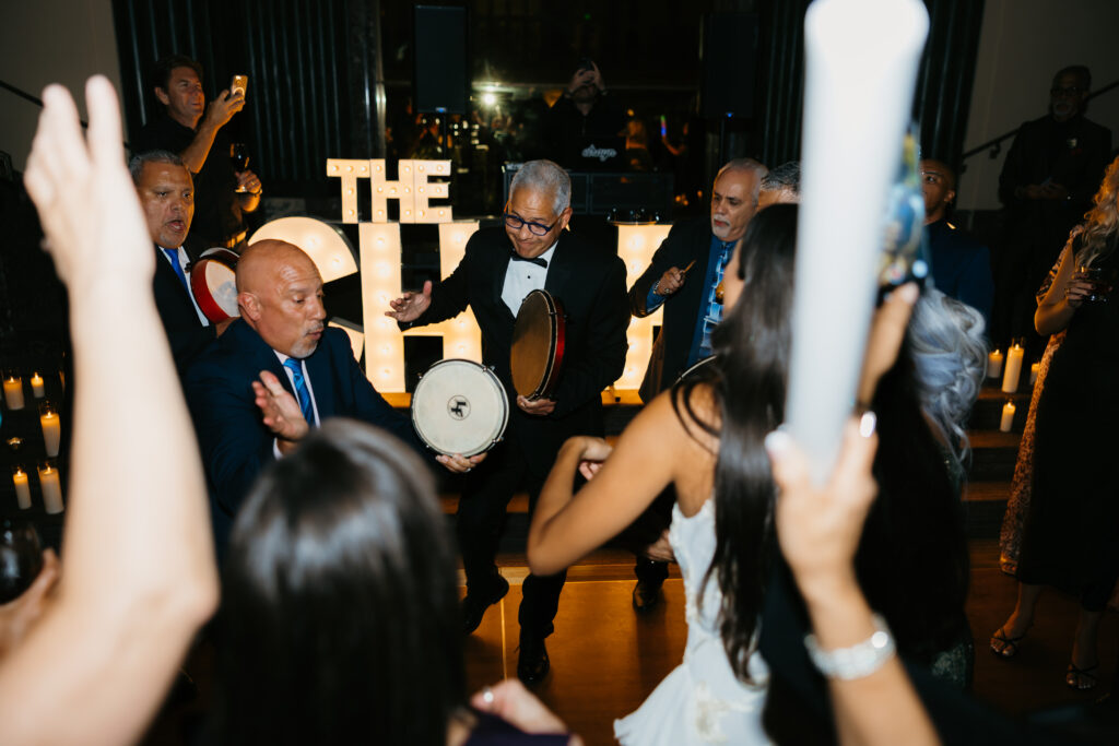 friends and family dancing